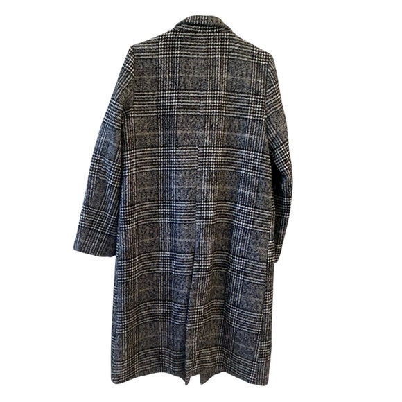 Sage (Sage and Sadie) The Label Black and Gray Plaid Pea Coat Large - Picture 3 of 8